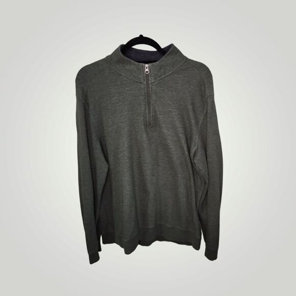 English Laundry Men’s Green Quarter Zip Pullover Sweatshirt Size L - Picture 1 of 6
